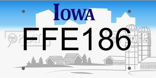 FFE186 Iowa License Plate