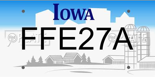 FFE27A Iowa License Plate