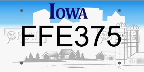 FFE375 Iowa License Plate