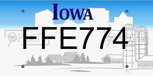 FFE774 Iowa License Plate