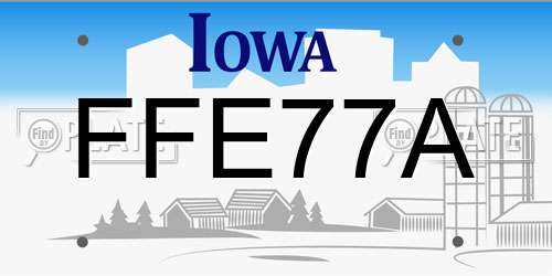FFE77A Iowa License Plate