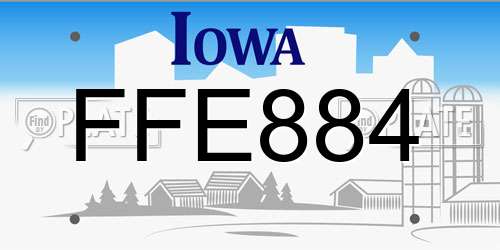 FFE884 Iowa License Plate