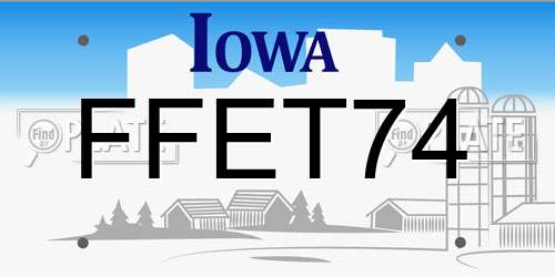 FFET74 Iowa License Plate