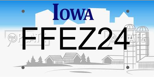 FFEZ24 Iowa License Plate