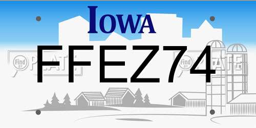 FFEZ74 Iowa License Plate
