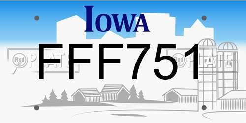 FFF751 Iowa License Plate