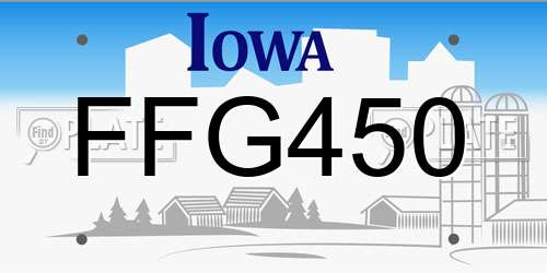 FFG450 Iowa License Plate