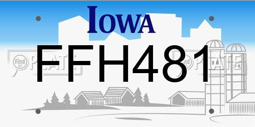 FFH481 Iowa License Plate