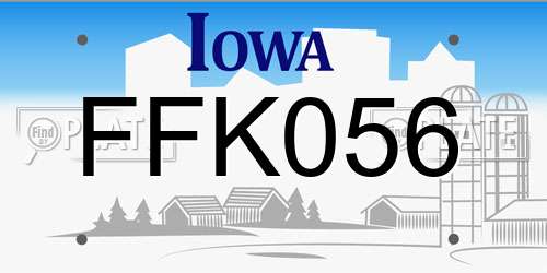 FFK056 Iowa License Plate