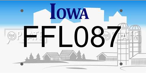 FFL087 Iowa License Plate