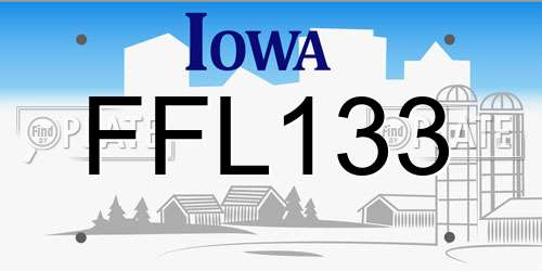 FFL133 Iowa License Plate