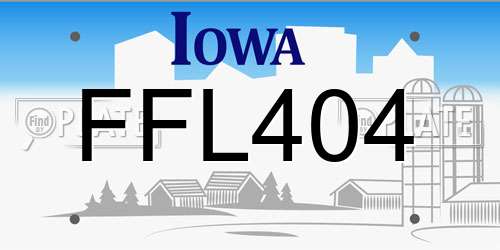 FFL404 Iowa License Plate