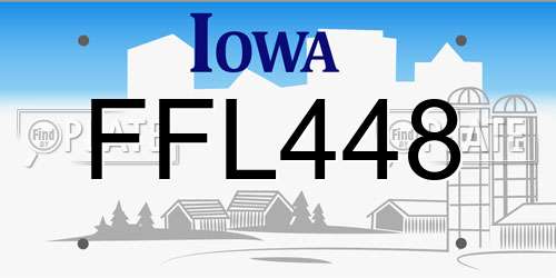 FFL448 Iowa License Plate