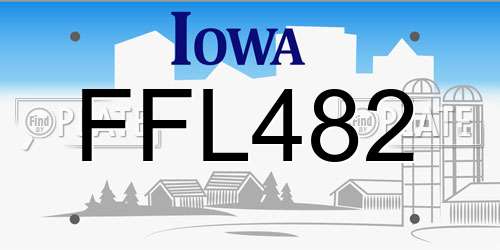 FFL482 Iowa License Plate