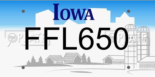 FFL650 Iowa License Plate
