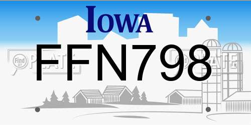 FFN798 Iowa License Plate