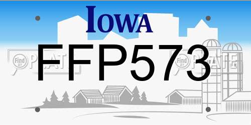 FFP573 Iowa License Plate