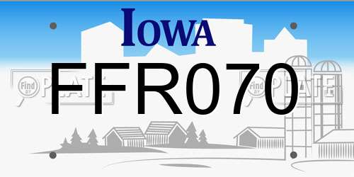 FFR070 Iowa License Plate