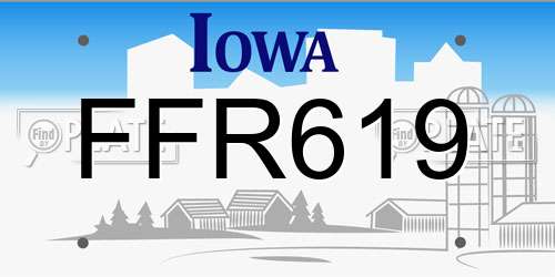 FFR619 Iowa License Plate