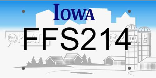 FFS214 Iowa License Plate