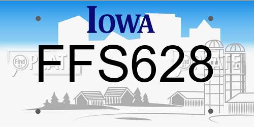 FFS628 Iowa License Plate