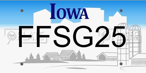 FFSG25 Iowa License Plate