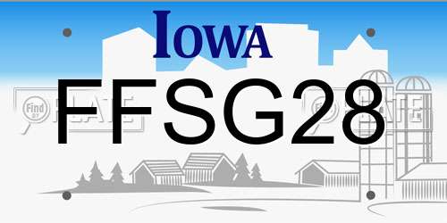 FFSG28 Iowa License Plate