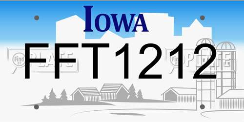 FFT1212 Iowa License Plate
