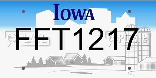 FFT1217 Iowa License Plate