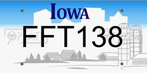 FFT138 Iowa License Plate