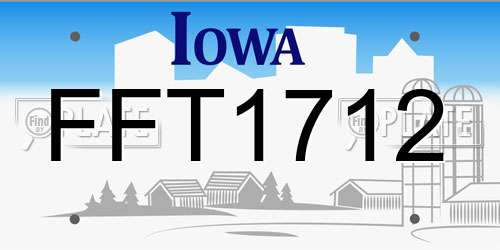FFT1712 Iowa License Plate
