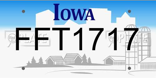 FFT1717 Iowa License Plate