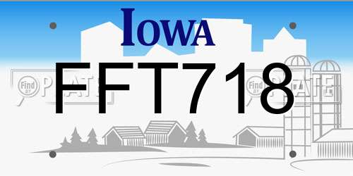 FFT718 Iowa License Plate