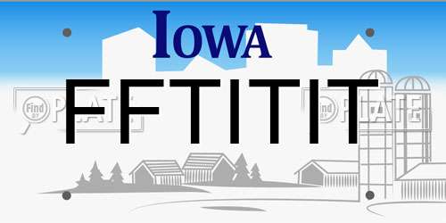 FFTITIT Iowa License Plate