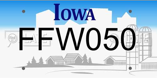 FFW050 Iowa License Plate