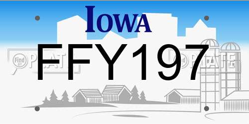 FFY197 Iowa License Plate
