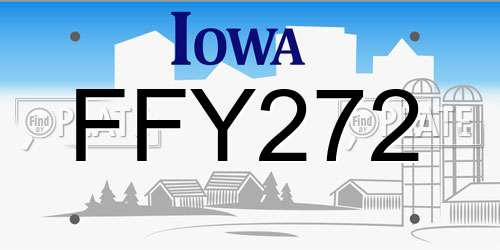 FFY272 Iowa License Plate