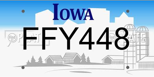 FFY448 Iowa License Plate