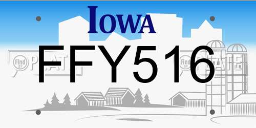 FFY516 Iowa License Plate