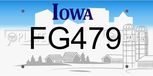FG479 Iowa License Plate