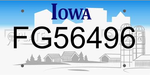 FG56496 Iowa License Plate