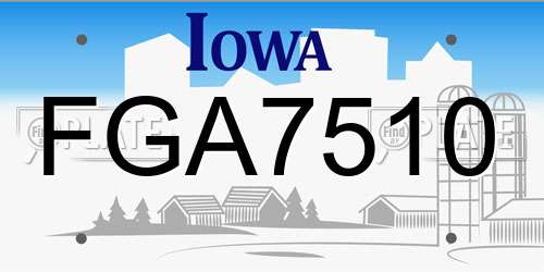 FGA7510 Iowa License Plate