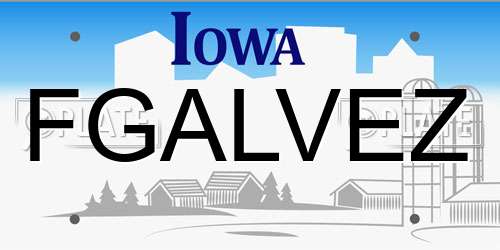 FGALVEZ Iowa License Plate