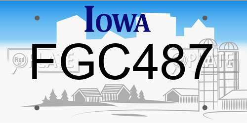 FGC487 Iowa License Plate