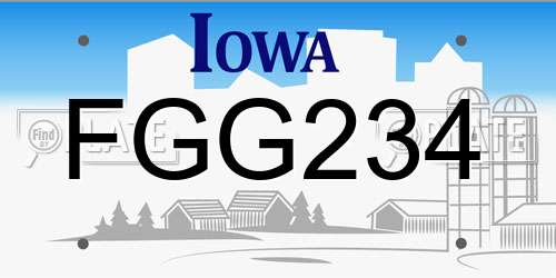 FGG234 Iowa License Plate
