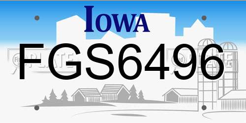 FGS6496 Iowa License Plate