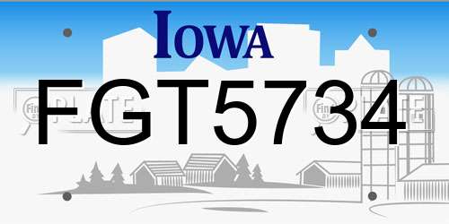 FGT5734 Iowa License Plate