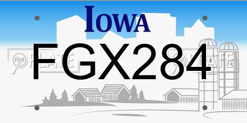FGX284 Iowa License Plate