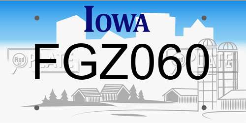 FGZ060 Iowa License Plate
