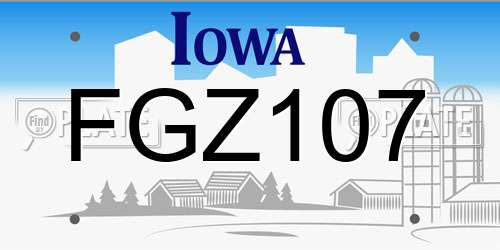 FGZ107 Iowa License Plate